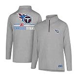 Ultra Game NFL Official Adults Super Soft Quarter Zip Long Sleeve T-Shirt - Unisex, Tennessee Titans, Heather Gray, Small