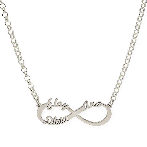Pendentif femme en argent personnalisé infini, le cadeau idéal avec message d'amour