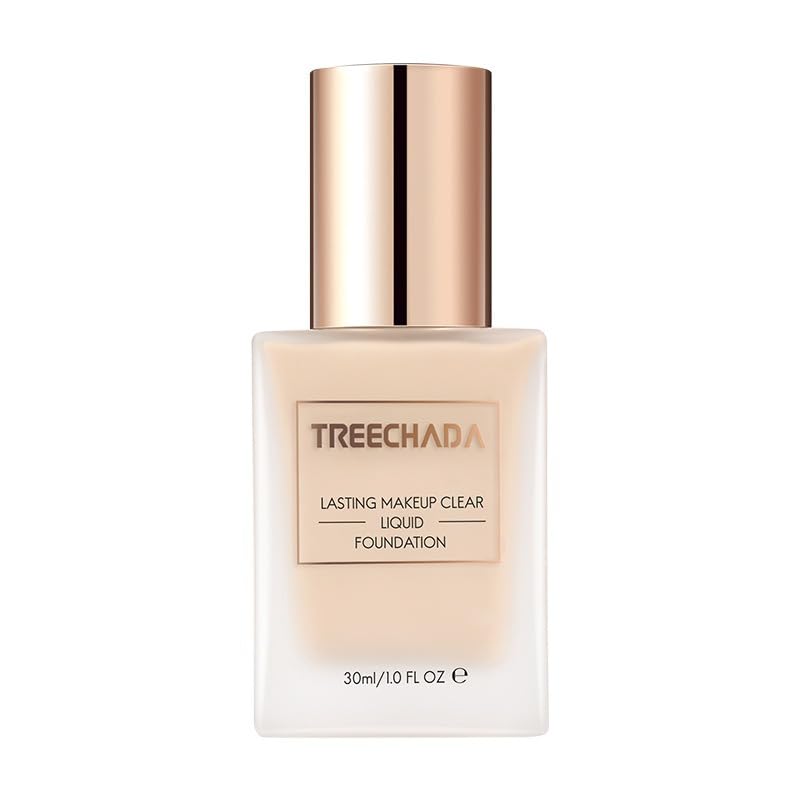 1PC Thailand Treechada Lasting Makeup Clear Liquid Foundation Cover All Foundation, Long Lasting Full Coverage Liquid Foundation For Oil & Combination Skin, 30ml / 1.02 FL.OZ (02# Natural)