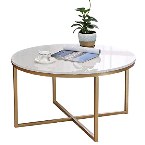 Table basse ronde en marbre blanc : le meuble idéal gain de place - 2