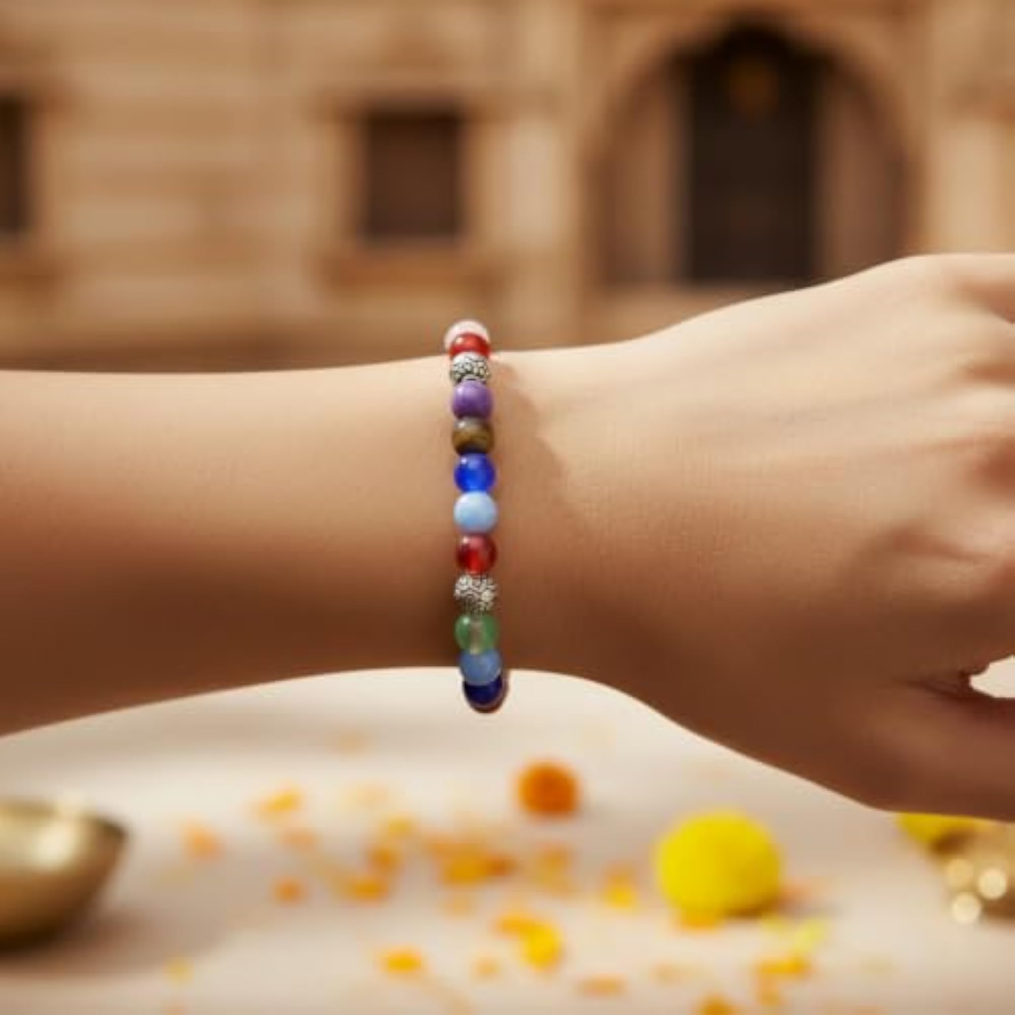 7 Chakra Unisex Healing Gemstone Bracelet for Positive Energy