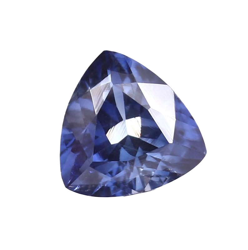 Saphir bleu naturel 10x10 mm en trillion à facettes pour création de bijoux de bricolage