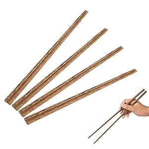 Lange eetstokjes, 4 paar, 38 cm/14,9 inc lange houten Chinese eetstokjes hot pot eetstokjes keuken braden eetstokjes koken eetstokjes 38cm/14,9 inc