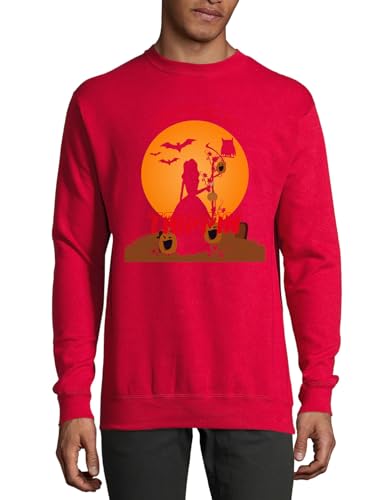 Witches Be Trippin pull coton Halloween rouge au motif imprimé durable