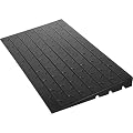 VEVOR Rubber Threshold Ramp,2.6" Rise Threshold Ramp Doorway,3 Channels Cord Cover Rubber Solid Threshold Ramp,Rubber Angled Entry Rated 2200 Lbs Load Capacity for Wheelchair and Scooter Wfslyp
