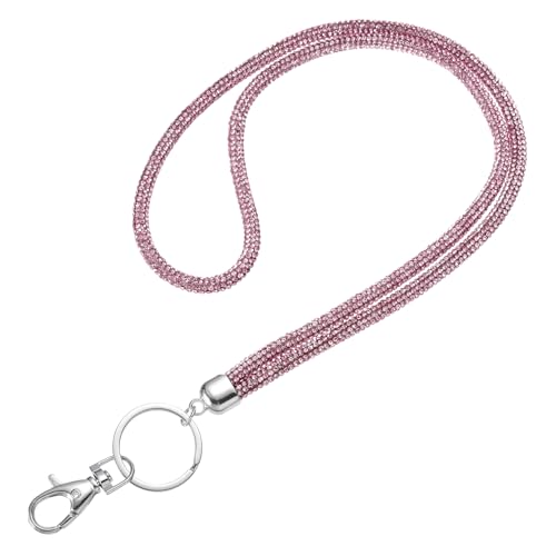 Lanière à strass pour téléphone portable rose uxcell avec porte-clés de 80 cm
