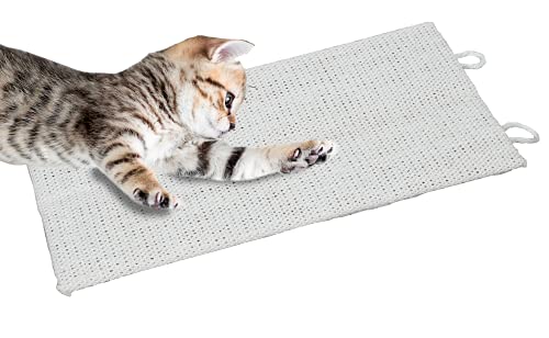 Meinposten. Kratzbrett Katzenkratzbrett 50x22 cm Eckkratzbrett Kratzbaum Katzen Katze Sisal beige Plüsch grau