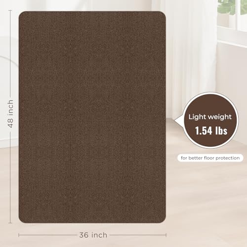 Image of Sycoodeal Office Chair Mat for Hardwood Floor,Slip Resistant Floor Mat for Office Computer Gaming Chair,Heavy Duty Floor Protector for Rolling Chairs,Easy to Clean,Coffee(36 inchx48 inch)