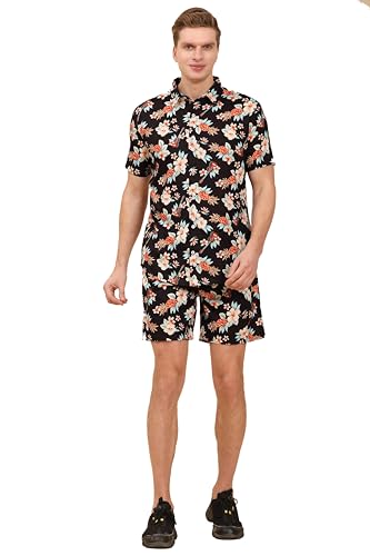 Image of Mens Printed Casual Shirts and Shorts Set Button Down Co-ord Set