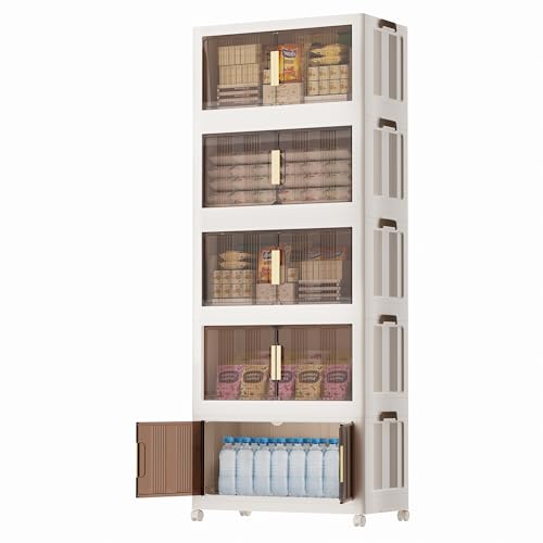 Naviconvex 398L Aufbewahrungsbox 5-stufig stapelbar mit Deckel + Rollenschrank faltbar – Für Haushalt/Büro/Studentenzimmer., 26.79 €