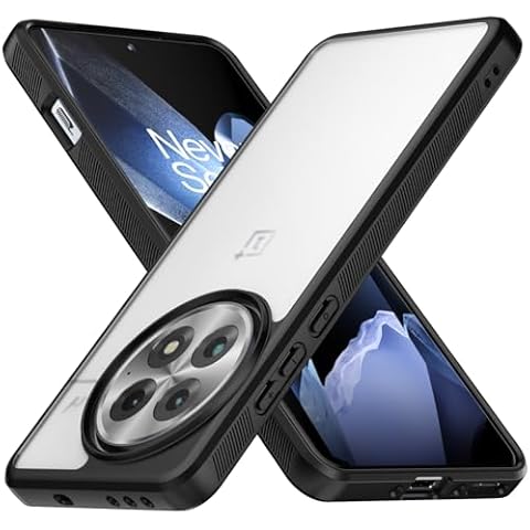 Foluu Case for OnePlus 13 2024, Translucent Matte Hard PC Back & Soft TPU Bumper Protective Shockproof Scratch Resistant Case for OnePlus 13 5G 2024 (Black) Cover
