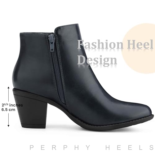 Perphy Ankle Boots Mid-height Heels Zipper Dressy Chelsea Booties for Women2