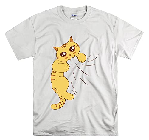 T-shirt chat en coton blanc taille L avec finitions soignées