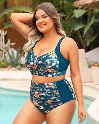 Image of Daci Women's Plus Size Bikini Sets - High Waisted Two-Piece Swimsuits with Tummy Control