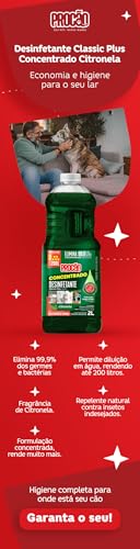 PROCÃO Desinfetante Classic Plus Bactericida Concentrado Citronela 2 litros
