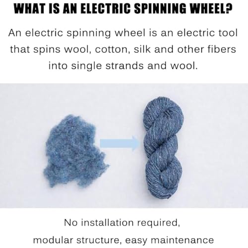 GYQSSD Electric Spinning Wheel, 4Oz Automatic Yarn Winding Machine with 3 Spools, 800rpm Adjustable Speed Yarn Spinner, Forward and Reverse, for Yarn Weaving Blendin