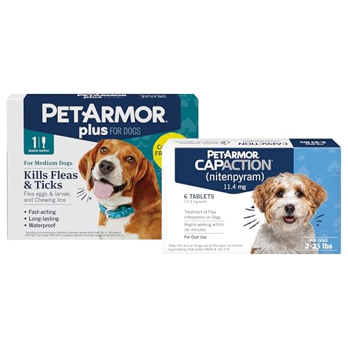 Image of PetArmor CAPACTION Oral Flea Treatment for Dogs (6 Doses) + Bonus PetArmor Plus Topical Flea & Tick Treatment & Preventative for Dogs 23-25 lbs (1 Dose)