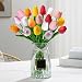 SHINE-CO LIGHTING Artificial Tulips 12Pcs Real Touch Fake Tulips PU Flower Arrangement Bouquets for Home Party Decoration (Colorful)