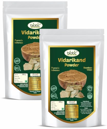 Image of Biotic Natural Vidarikand Powder 400gm - Vidari Kand Churna - Original Bidarikand Powder (Pack of 2)
