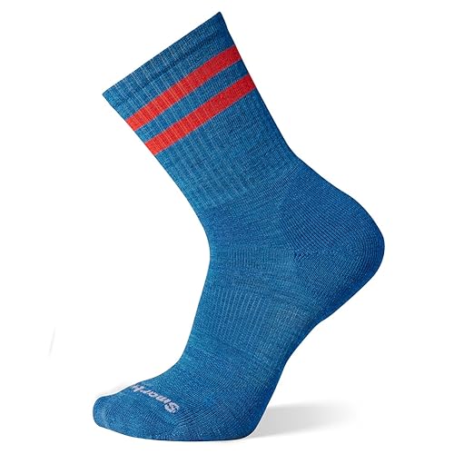 Smartwool SW001701E18S Athletic Targeted Cushion Stripe Crew Socks Neptune Blue S