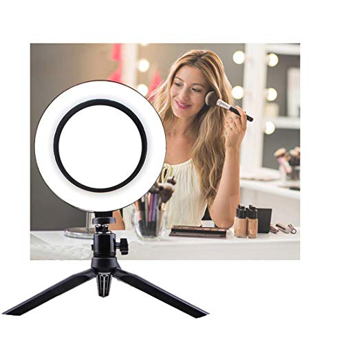 Idomeo Video Live Stream Makeup Photography Dimmable LED Selfie Ring Light with Stand - Thumbnail 2