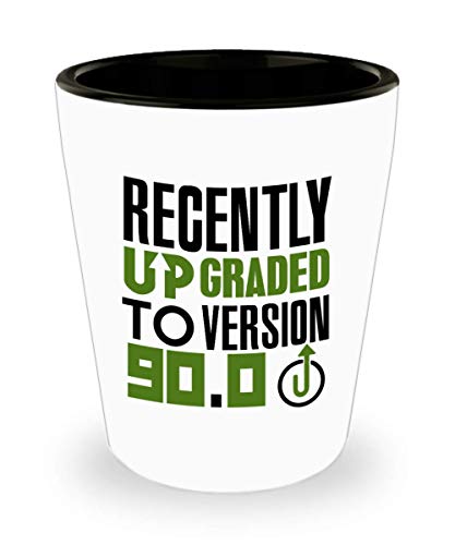 Gamer, Birthday Shot Glass, Funny Gift for Gamer, Birthday - Recently Upgraded To Version 90.0 Computer Games, Play Station, Wii, Xbox Ceramic Cup Nov