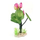 Ruilogod Acquario Fish Tank paesaggistica artificiale di acqua Lotus Impianti Ornament