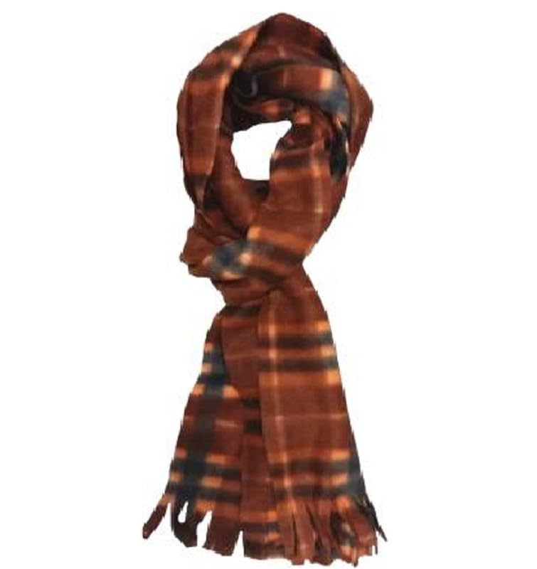 w+ Men's and Women's Checkered Fleece Muffler Cum Scarf (Red, Free Size)-picture-8
