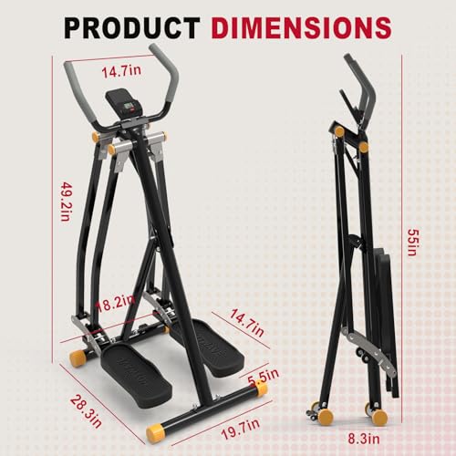 Image of HOTWAVE Space Walker Exercise Machine - Air Walker Elliptical Trainer for Home Use, with Foldable Design for an Aerobic Stepper and Cross Trainer Glider Exercise Machine for Men and Women