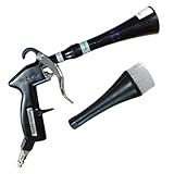 Deaelf Tornado Car Cleaning Gun, High-Pressure Air Blow Gun with Nozzle & Dusting Brush, Auto Detailing Cleaner Kit for Car Quickly Blasts Dust Works with Air Compressor (Black)
