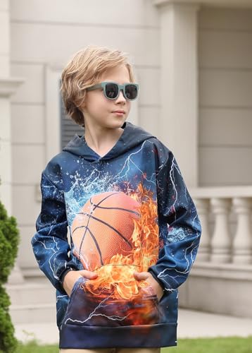Image of Lovekider Boys Hoodies Sweatshirt Cool 3D Print Pullover with Big Pocket for Kids Fashion Warm Winter 6-16 Years