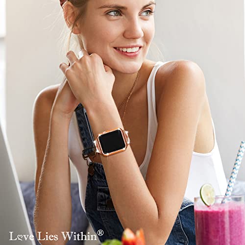 Love Lies Within Bling Butterfly Band Case Compatible With Apple Watch Band 38Mm For Women Classy Silicone Bracelet With Rhinestone Bumper For Iwatch Series 3 2 1 #TOP4