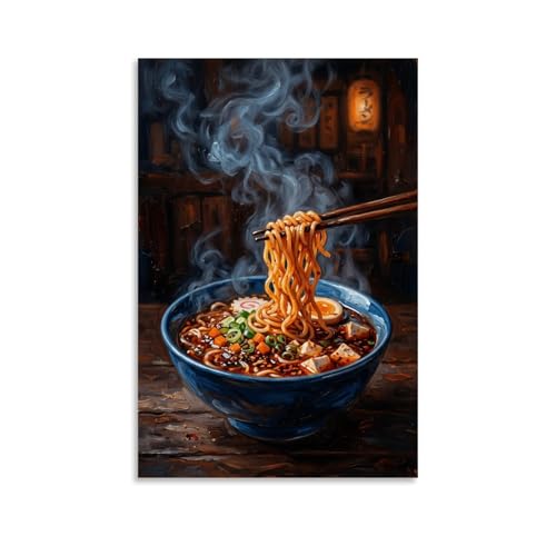Póster de ramen japonés en lienzo para decorar tu cocina con arte culinario de 40x60 cm
