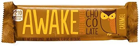 Awake Caffeinated Chocolate Energy Bar, Caramel Chocolate Energy Bar, 1 Bar Equals 1 Cup of Coffee, 12 Bars (18.6 oz)