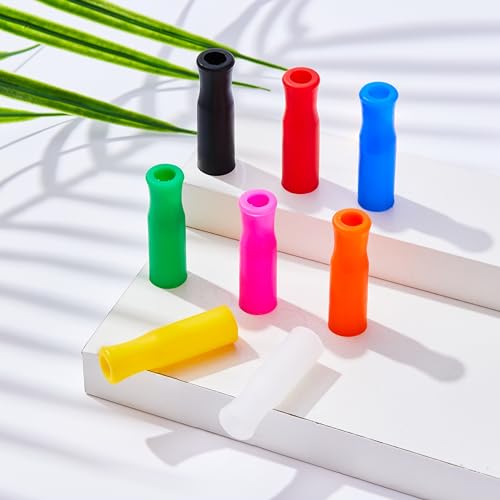 16 puntas de silicona para pitillos reutilizables multicolor miniatura 3