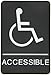 Accuform PAD139BK Plastic ADA Braille Tactile Sign, (Handicapped) ACCESSIBLE" with Wheelchair/Handicapped Graphic, 9" Length x 6" Width x 1/8" Thickness, White on Black