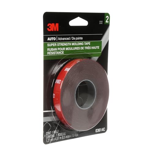 Image of 3M Scotch-Mount Automotive Molding Tape, Super Strength Double-Sided Adhesive, 1 /2 Inch x 15 Ft per Roll (Pack of 2) - for Car Trim, Emblems, Moldings
