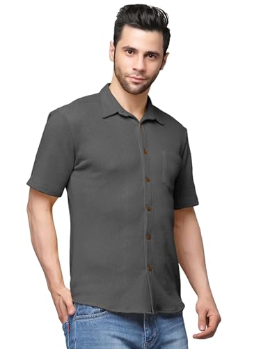 Image of Noble Monk Men's Regular Fit Shirt (SH71 Model Charcoal Grey