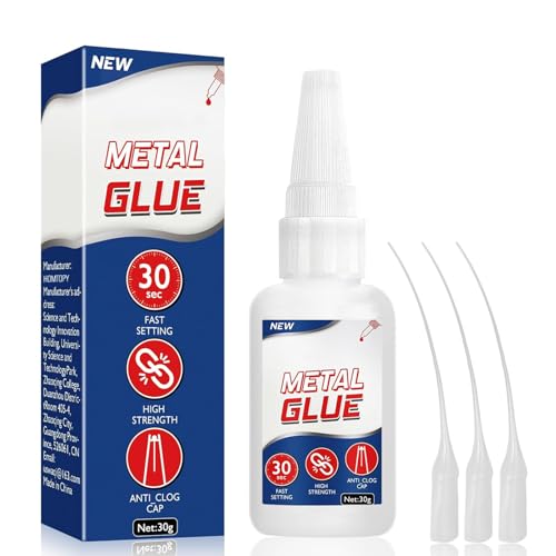 Metal Glue - 30g High Strength Bonds Super Glue For Steel, Zinc, Aluminum And Other Metal Materia - Heavy Duty, Waterproof, Heat Resistant, Quick-Dry Clear metal Adhesive