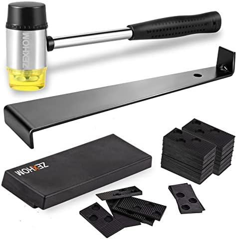 ZEXHOM Professional Laminate Wood Flooring Installation Kit with 40 Spacers, Upgraded Tapping Block, Widen Pull Bar and Heavy Duty Mallet