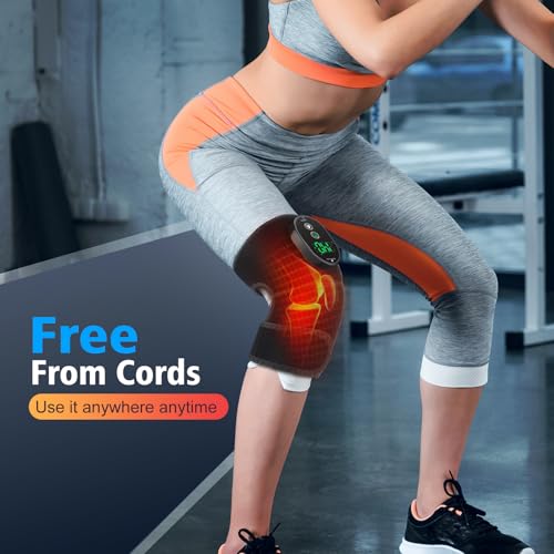 Cordless Heated Knee Brace for Pain Relief, Rechargeable Heating Knee Brace Shoulder Brace Support with 6 Heating Levels & 3 Timer,3 in 1 Heated Knee Pad for Shoulder Elbow — view 4