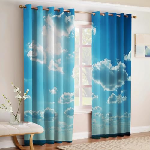 Rideaux occultants bleu clair isolant thermique 140x280 cm - 3