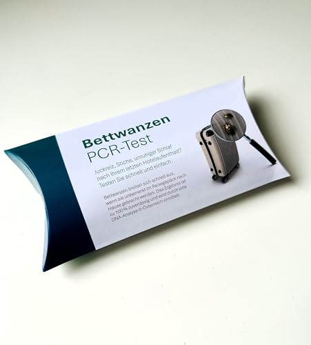 Sinsoma Bettwanzen (PCR-) Test für Zuhause, Bettwanzen, Testkit, Selbstkit, Selbsttest, Bekämpfung, zuverlässiger DNA-Nachweis von Bettwanzen zur Früherkennung, Juckreiz, Bissen, Blutspuren