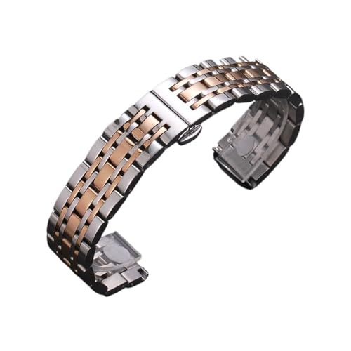[DNYXGDGSL] Stainless Steel Wacth Strap Compatible With Tissot Compatible With Citizen For Armani Watch Band(Silver Rose Gold,19