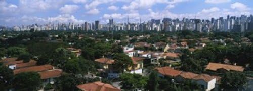 Posterazzi Póster de vista de ángulo alto de edificios en una ciudad Sao Paulo Brasil (36 x 13)