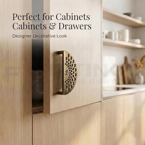 Image of Om Design Cabinet Handle 8 Inch Antique Finish Stainless Steel Door Handle for Wardrobe, Kitchen Cabinets & Furniture Drawer Pull Handle - (Set of 1)