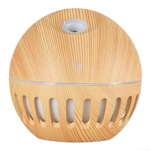 GLFLOW Difusor del aceite esencial del humidificador 130Ml del aromaterapia del USB con el grano de madera colorido de las luces del LED