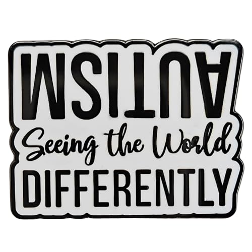 Image of Autism Seeing The World Differently Enamel Lapel Pin, Neurodiversity Badge Mental Health Healthcare Badge Brooch