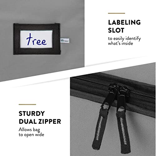 ZOBER 600D Oxford Fabric Large Christmas Tree Storage Bag - Fits 9 Ft Artificial Trees - Tear Proof Waterproof Christmas Tree Bag For Storage Box For Xmas - Strong, Durable Handles - Card Slot - Gray - Image 5