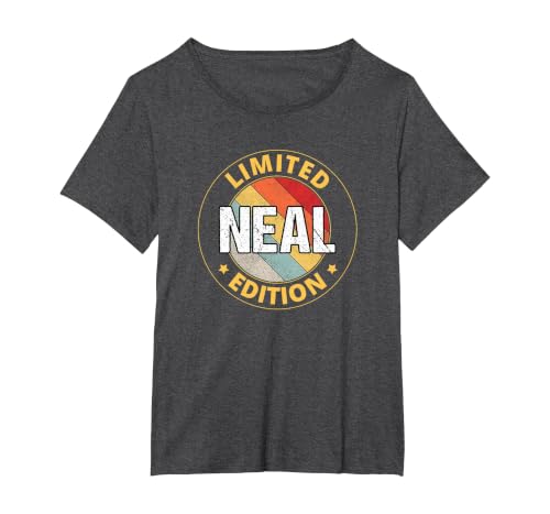 Neal Name T-Shirt, Women's Plus, Dark Heather Grey, 2X